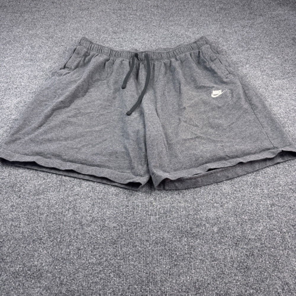 Nike Jersey Shorts Mens 3XL Gray Excellent Cotton Athletic Drawstring Pockets